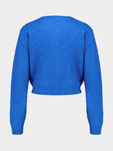 Auralee Royal Blue Alpaca Crew-Neck Cardigan