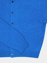 Auralee Royal Blue Alpaca Crew-Neck Cardigan