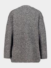 Auralee Top Charcoal Wool Open-Front Cardigan