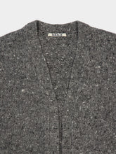 Auralee Top Charcoal Wool Open-Front Cardigan