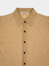 Auralee Light Brown Cashmere Buttoned Shirt Cardigan