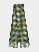 Auralee Moss Green Check Cashmere Long Stole