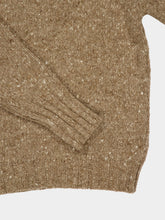 Auralee Top Brown Wool Tweed Half-Zip Jumper