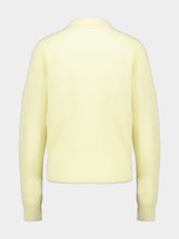 Auralee Light Yellow Sheer Alpaca Polo Top