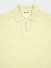 Auralee Light Yellow Sheer Alpaca Polo Top