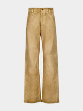 Auralee Faded Brown Cotton Wide-Leg Trousers