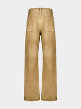 Auralee Faded Brown Cotton Wide-Leg Trousers