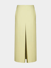 Auralee Lime Beige Wool Slit Midi Skirt