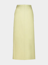 Auralee Lime Beige Wool Slit Midi Skirt