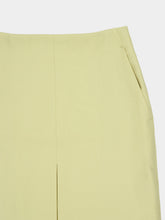 Auralee Lime Beige Wool Slit Midi Skirt