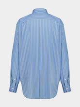 Auralee Sax Blue Striped Cotton Button-Up Shirt