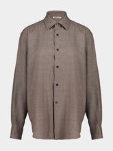 Auralee Faded Brown Wool Button-Up Shirt