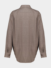 Auralee Faded Brown Wool Button-Up Shirt