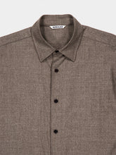 Auralee Faded Brown Wool Button-Up Shirt
