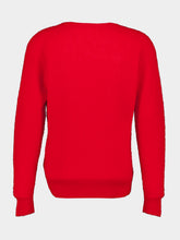 Auralee Red Baby Suri Alpaca V-Neck Jumper