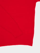 Auralee Red Baby Suri Alpaca V-Neck Jumper