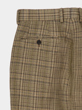 Auralee Dark Brown Check Silk Linen Trousers