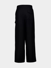 Auralee Black Wool Herringbone Cargo Pants
