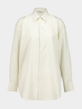 Auralee Ivory Stripe Super Fine Wool Shirt