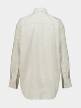Auralee Ivory Stripe Super Fine Wool Shirt