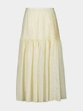 Auralee Ivory Pin-Tuck Cotton Maxi Skirt