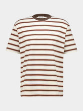 Auralee Brown Gradient Stripe T-Shirt