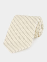 Auralee Ivory Stripe Wool Tie