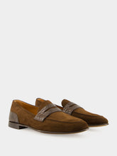Dolce & Gabbana Ebony Brown Calfskin-Alligator Loafers
