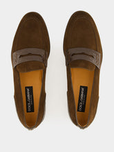 Dolce & Gabbana Ebony Brown Calfskin-Alligator Loafers