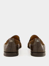 Dolce & Gabbana Ebony Brown Calfskin-Alligator Loafers
