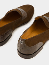 Dolce & Gabbana Ebony Brown Calfskin-Alligator Loafers