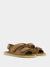 Dolce & Gabbana Brown Double Strap Suede Sandals