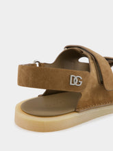 Dolce & Gabbana Brown Double Strap Suede Sandals