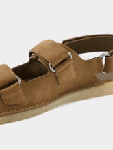 Dolce & Gabbana Brown Double Strap Suede Sandals