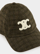 Celine CAP TRIOMPHE CHECKED FELT VIRGIN WOOL