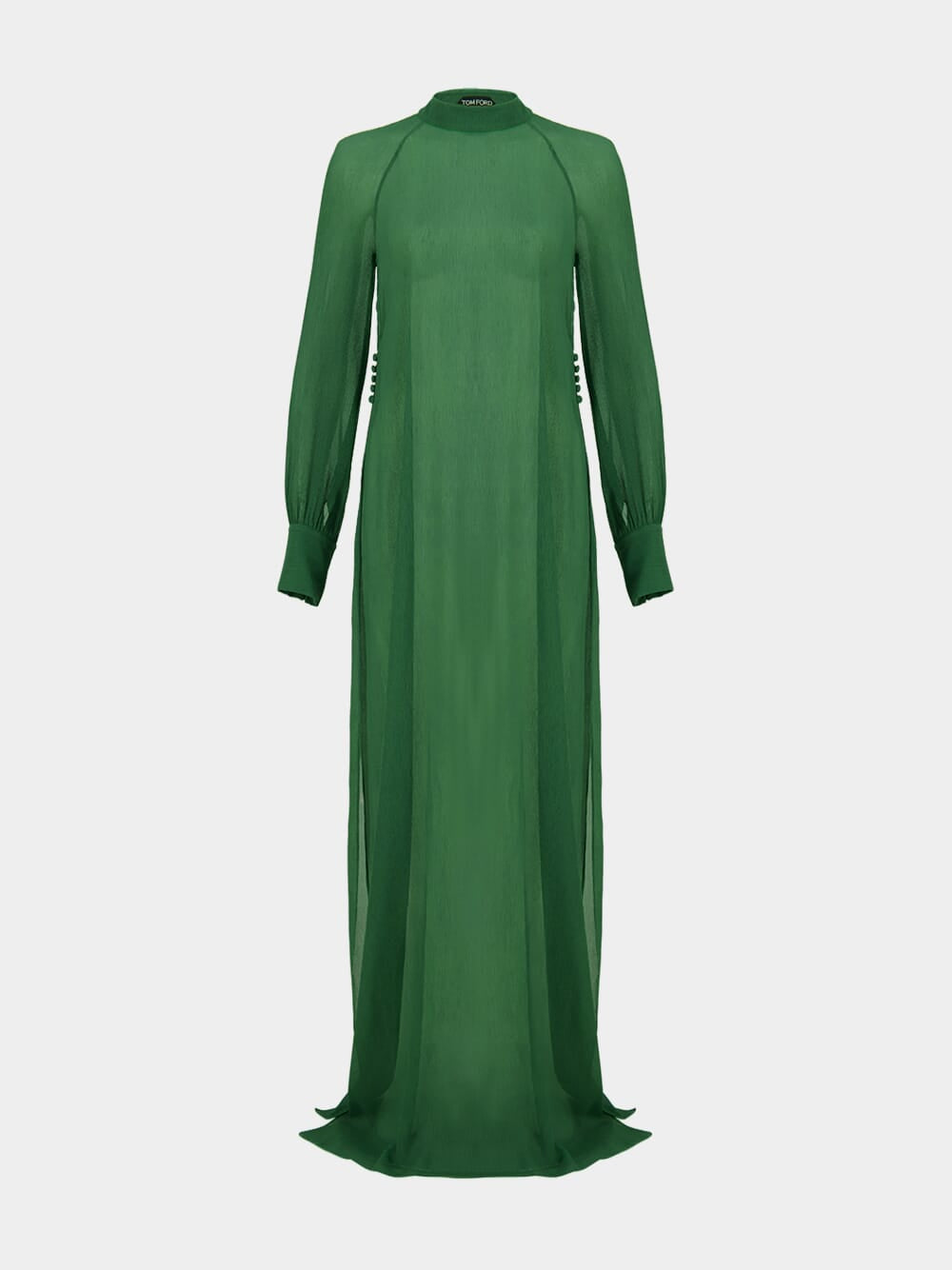 Green Silk Crepon Maxi Dress