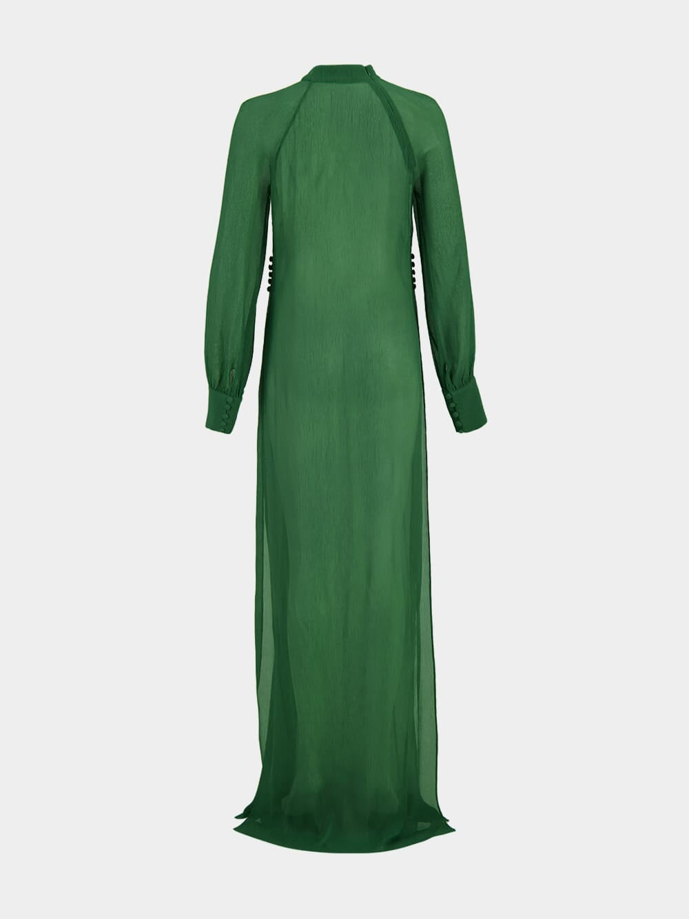 Green Silk Crepon Maxi Dress