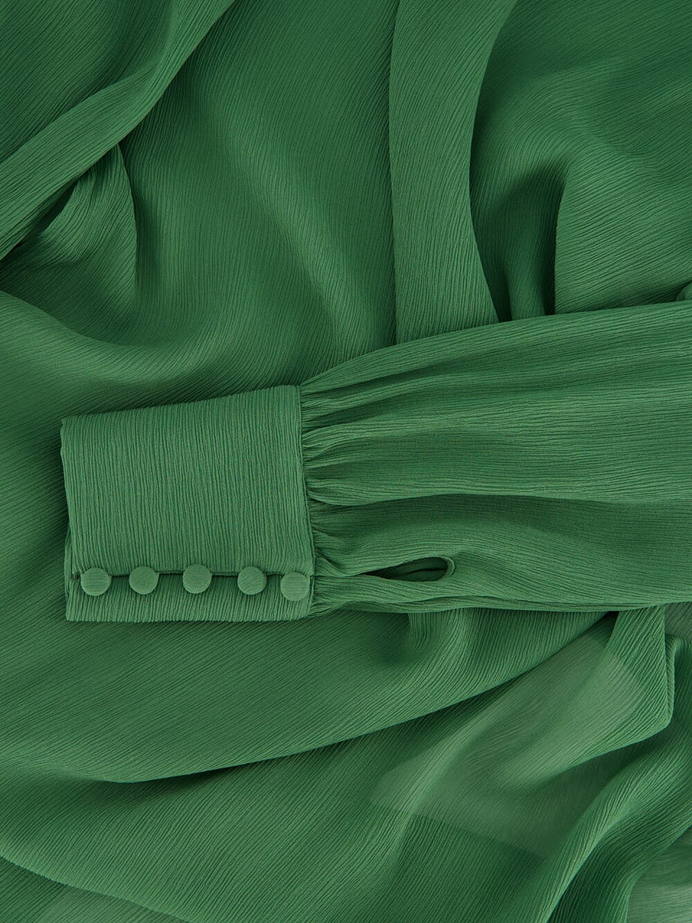 Green Silk Crepon Maxi Dress