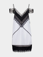 Tom Ford Sky and Black Lace-Encrusted Cocktail Camisole Mini Dress