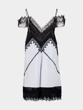 Tom Ford Sky and Black Lace-Encrusted Cocktail Camisole Mini Dress