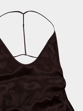 Tom Ford Espresso Silk Satin Halterneck Maxi Dress