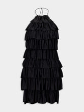 Tom Ford Black Lustrous Jersey Ruffled Cocktail Dress