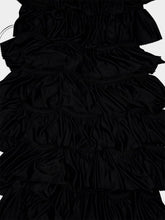Tom Ford Black Lustrous Jersey Ruffled Cocktail Dress