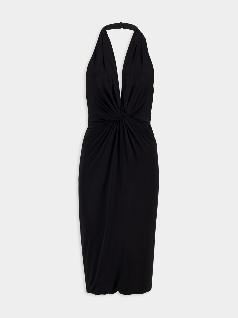 Black Halterneck Midi Dress