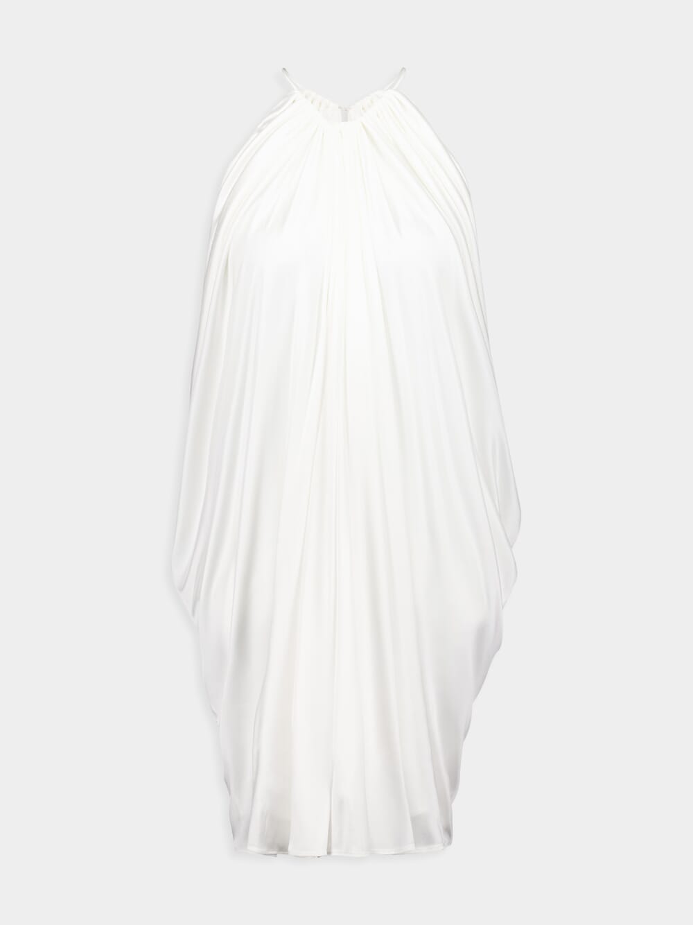 White Lustrous Jersey Halterneck Cocktail Dress