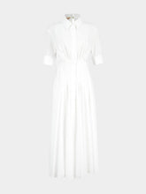 Marni White Gathered Poplin Shirt Dress