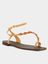 Johanna Ortiz Sand and Iconic Black Dazzling Crest Sandals