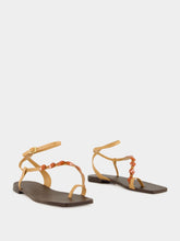 Johanna Ortiz Sand and Iconic Black Dazzling Crest Sandals