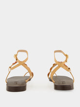Johanna Ortiz Sand and Iconic Black Dazzling Crest Sandals