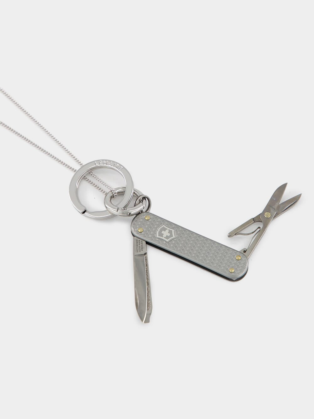 Mini Swiss Knife Necklace in Silver